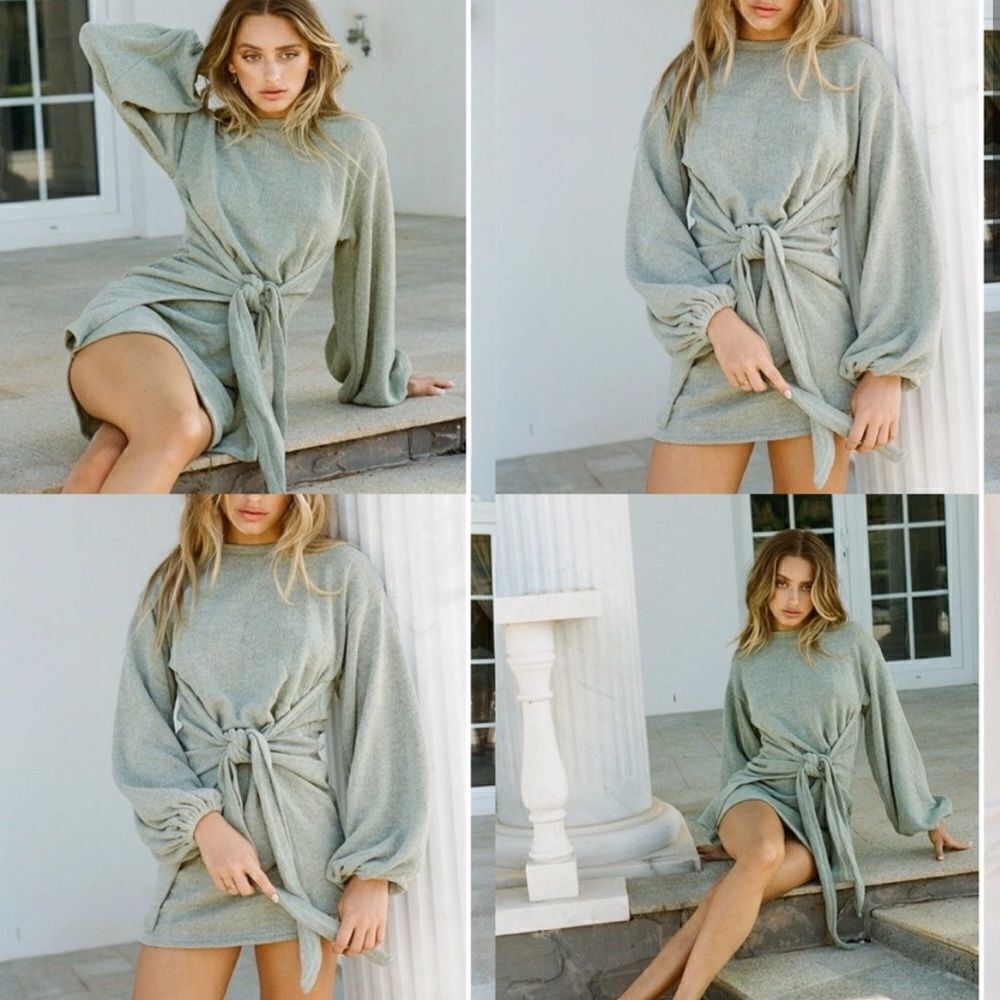 Wrap sweater dress
